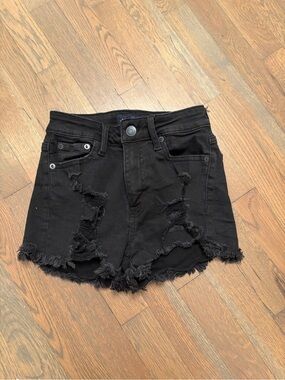 Aeropostale Black Distressed jean shorts